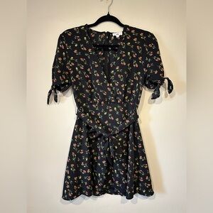 LPA Mini Wrap Dress in Little Roses, purchased from Revolve
